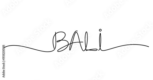 Elegant bali script: minimalist handwritten calligraphy design. No editable strokes