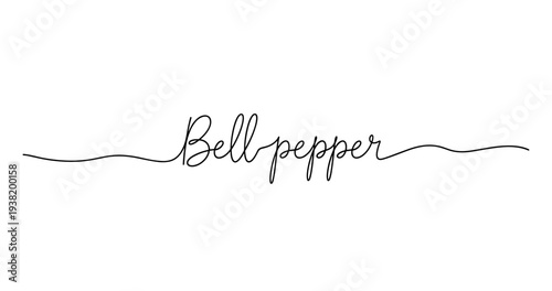 Elegant handwritten bell pepper text on white background. No editable strokes