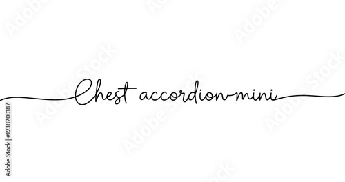 Chest accordion mini tattoo design in elegant script. No editable strokes