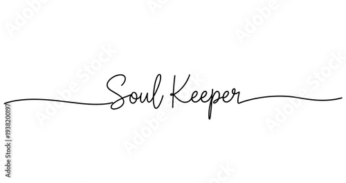 Soul keeper calligraphy design with elegant script lettering. No editable strokes