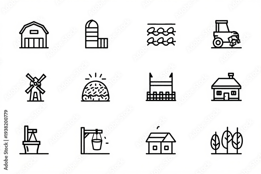 Fototapeta premium set of vector icons of houses