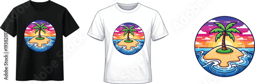 Summer Vector illustration t shirt template