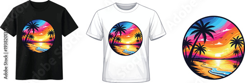Summer Vector illustration t shirt template