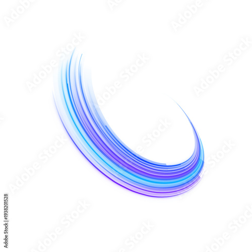 Bright blue neon streaks sweep across the scene. Curved glowing lines create the effect of speed and motion. Futuristic wave trails suggest digital flow and energy.