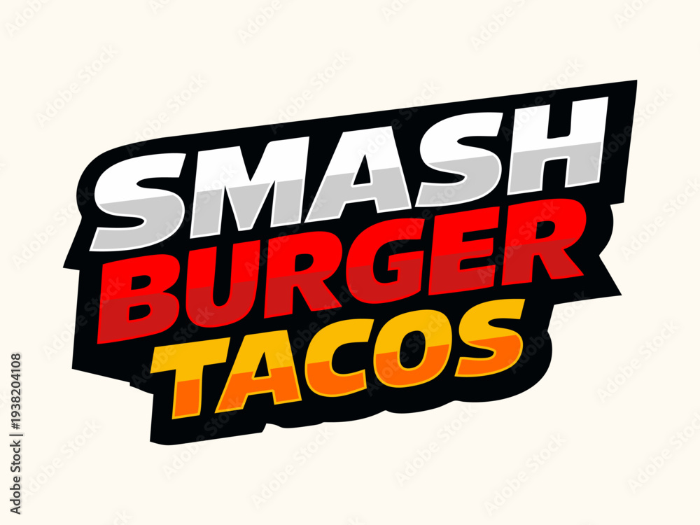 Obraz premium Smash burger taco logo vector