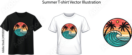 Summer Vector illustration t shirt template