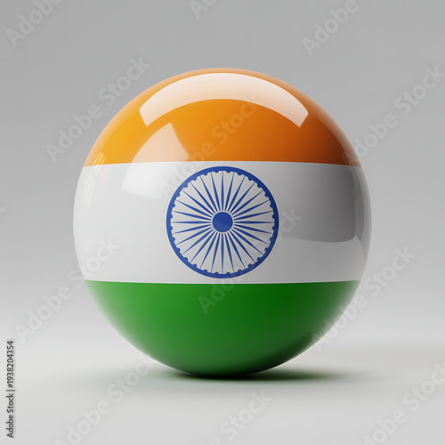 Free Download 3D Sphere with Indian Flag Colors and Ashoka Chakra Symbol - GFXLoad