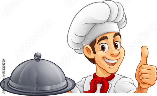 A chef or baker cartoon coo...