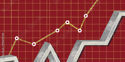 Abstract representation of market growth with a rising line graph
