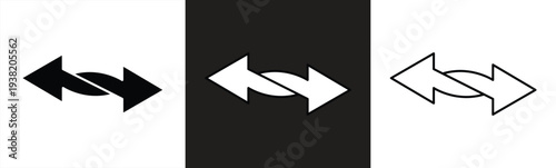 set of twisted arrows vector icons. Merger or unite arrows. Two arrow together. Vector 10 Eps.