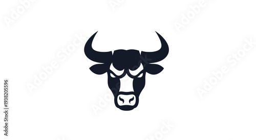 Black Bull Head Graphic Illustration Design.