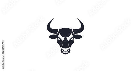Black bull head with horns symbol.