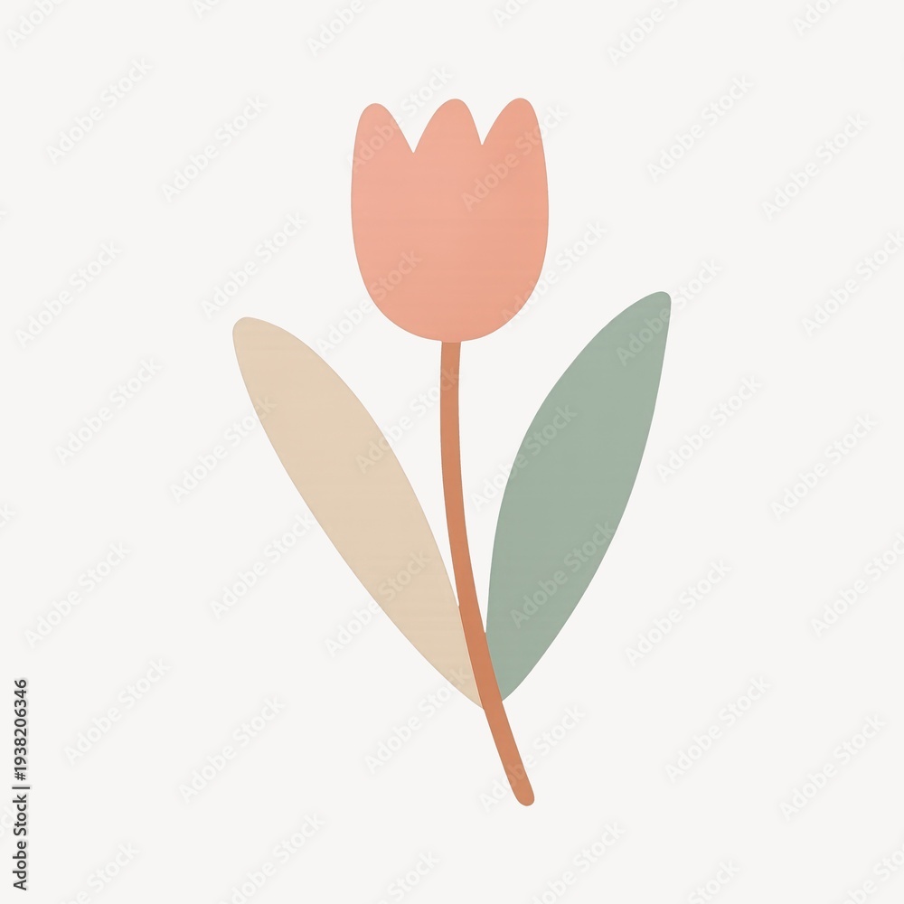 Obraz premium Minimalist pastel tulip illustration