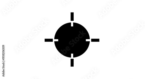 Black crosshair target symbol icon.