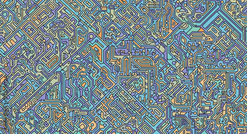 Vibrant abstract geometric pattern with intricate details and bright colors.