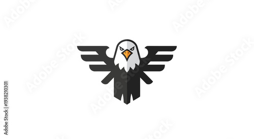 Black Eagle Logo Design with Spread Wings.