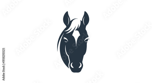 Black Horse Head Illustration Design Element.