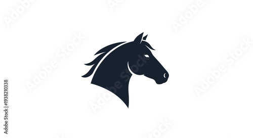 Black Horse Head Silhouette Graphic Illustration.