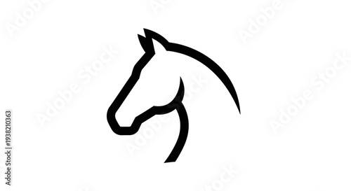 Black Horse Head Silhouette Outline.
