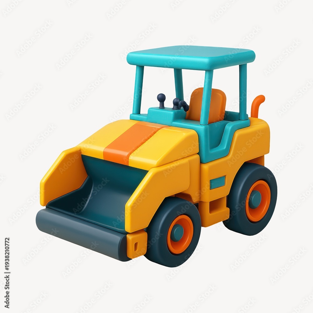 Naklejka premium Colorful toy construction vehicle