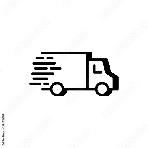 Express delivery truck fast shipping icon