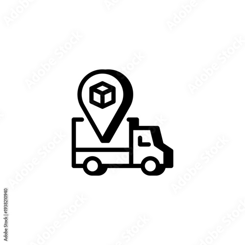 Delivery truck location tracking icon