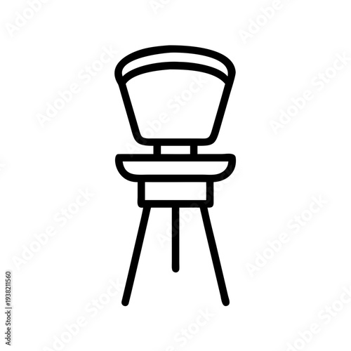 Makeup stool line icon vanity seating furniture illustration isolated on white background