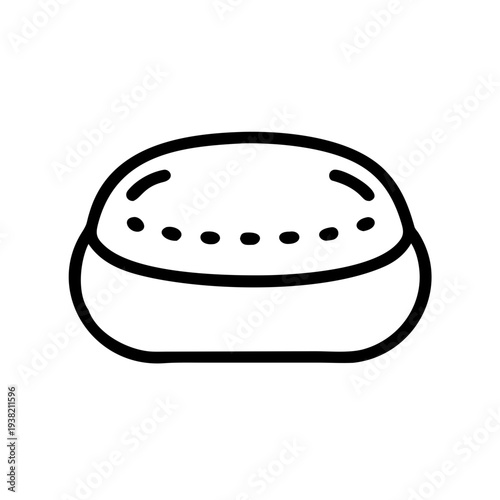 Pouf ottoman line icon soft seating furniture illustration isolated on white background
