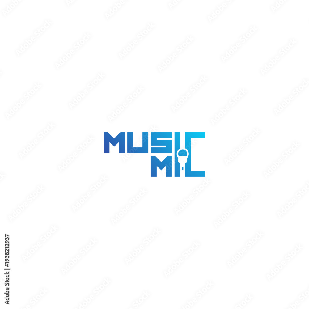 Fototapeta premium Music Mic wordmark, logo concept.