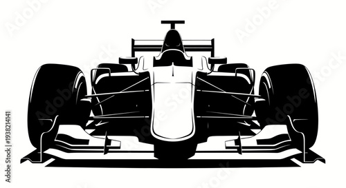 Symmetric formula racing car silhouette front view