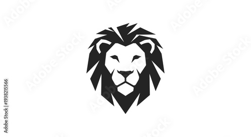 Black Lion Face Icon Graphic Design.