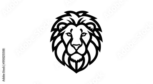 Black Lion Head Illustration Graphic Design.