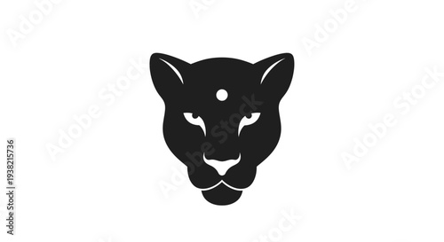 Black Panther Head Illustration Design Element.