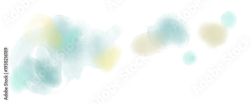 水色や黄色の水たまりのような透明感のあるあしらい背景素材