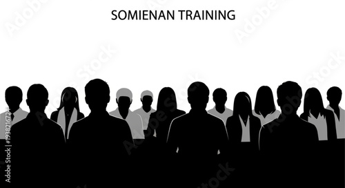 Silhouettes of People in Training.
