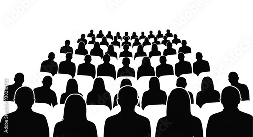 Silhouettes of People in Meeting Formation.