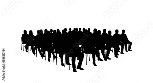 Silhouetted People Standing Together United.