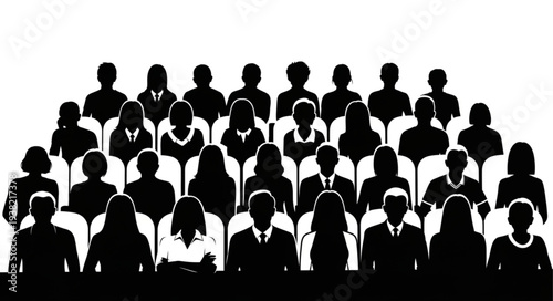 Silhouettes of Business Professionals Gathered Together.