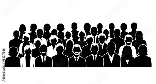 Silhouettes of Business Professionals Gathering.
