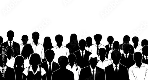 Silhouettes of Business Professionals Gathered Together.