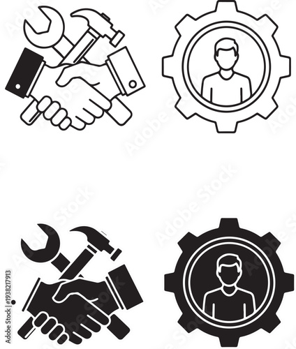 Social policy icon set in flat style illustration featuring rights advocacy, poverty reduction, accessibility standards, childcare subsidy, disaster relief, minimum wage policy, pension schemes and la