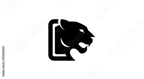Black Panther Head Logo Design Element.