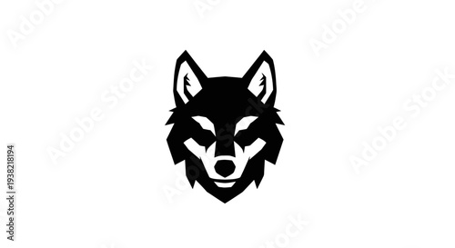Black Wolf Head Logo Illustration Design.