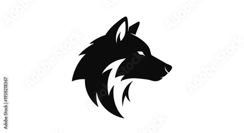 Black silhouette of a wolf head.