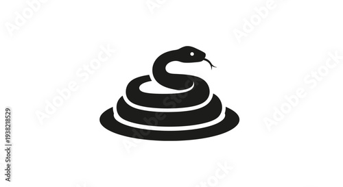 Black snake coiled in poop illustration.