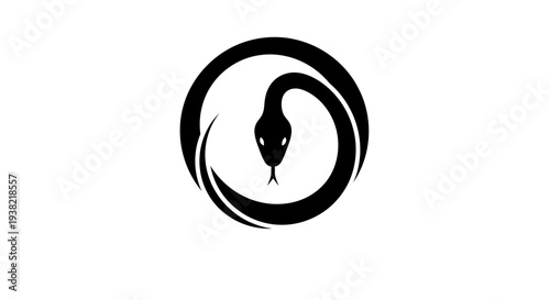 Black snake in circular symbol logo.