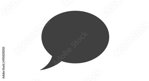 Black speech bubble icon symbol.