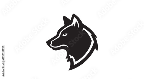Black Wolf Head Logo Illustration Design.
