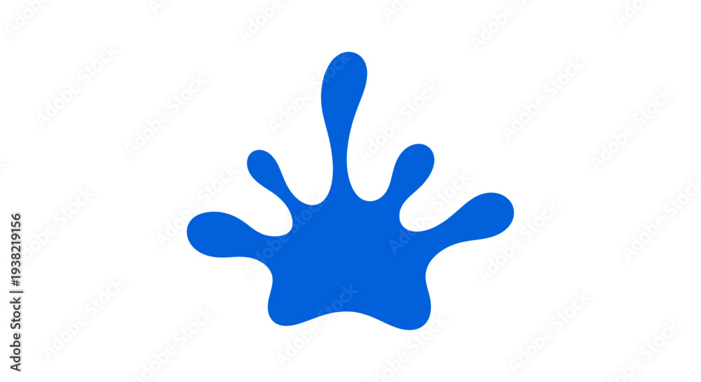 Fototapeta premium Blue paint splatter on white background.