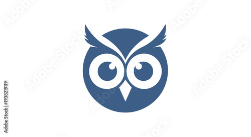 Blue Owl Icon with Large Eyes.
